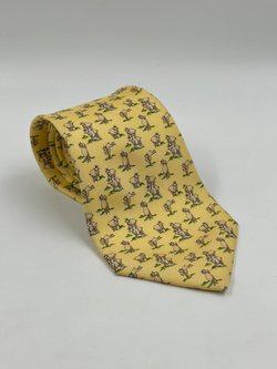 Галстук жёлтый «Козы» Salvatore Ferragamo