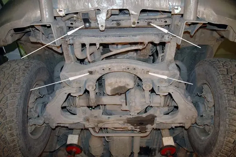 Защита картера и рулевых тяг (2,5 мм, сталь) для Toyota Land Cruiser Prado 90 3/5 дверей 1996-2001 (V = 3.0TD; 3.0 D-4D; 3.4i AT) Sheriff.24.0867