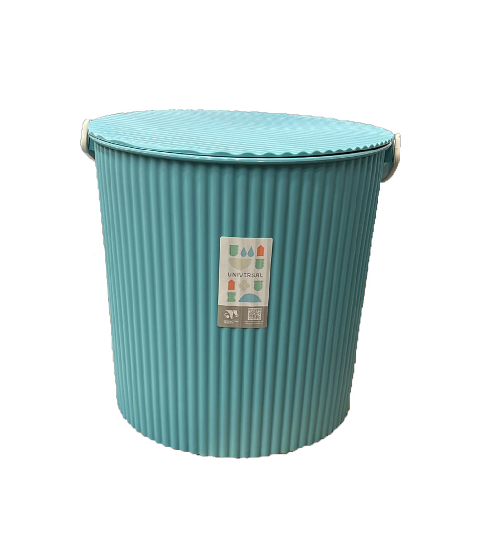 Ведро универсальное с крышкой 10л. (бирюзовое) арт.ЭП 012740