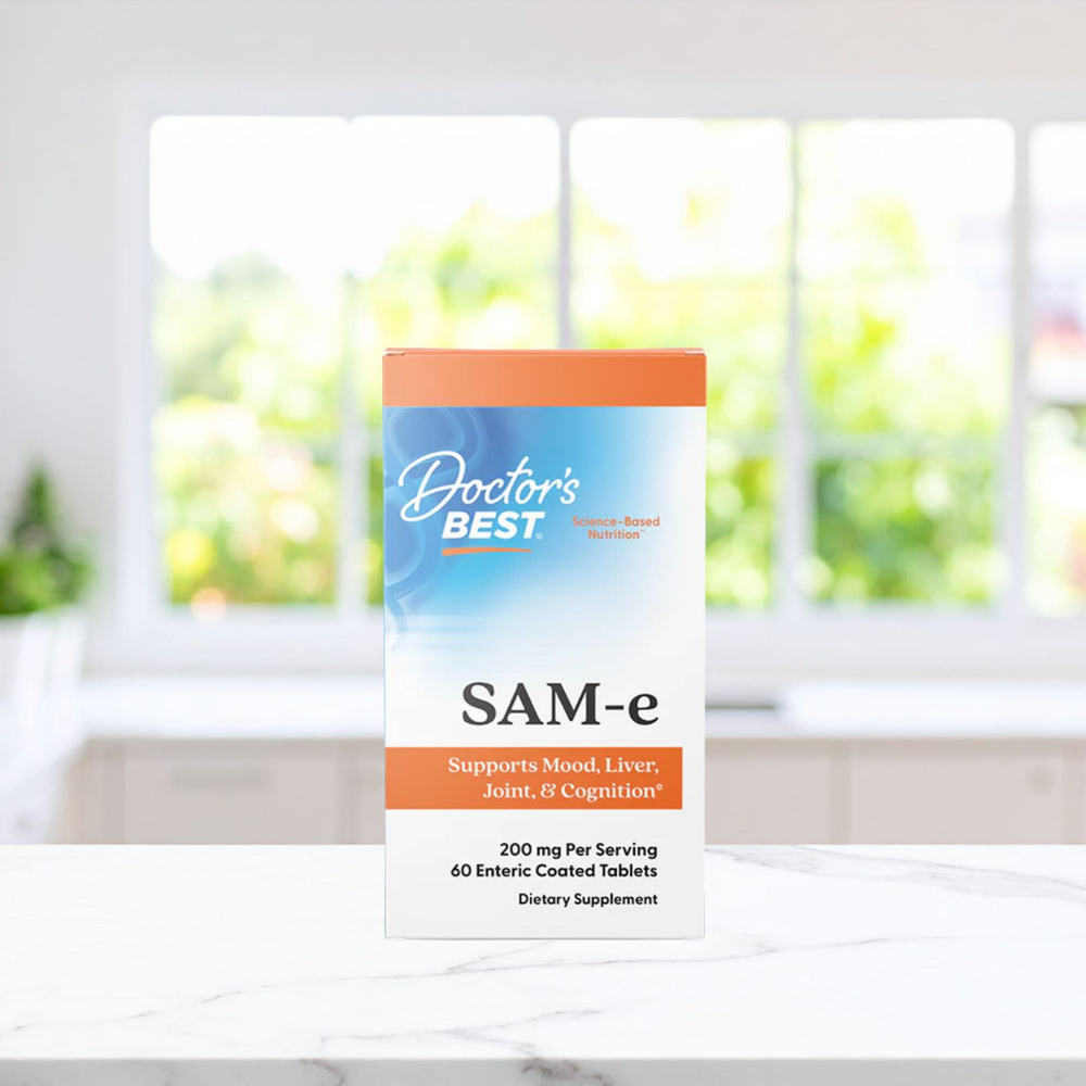 Doctor's Best, SAM-e, 200 мг, 60 таблеток, покрытых кишечнорастворимой оболочкой