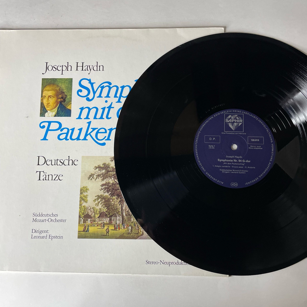 Винтажная виниловая пластинка LP Joseph Haydn Йозеф Гайдн, Suddeutsches Mozart Orchester Симфония 94 (Германия 1977)