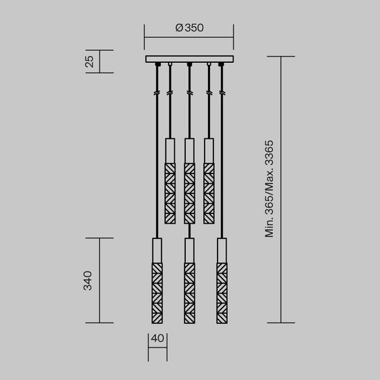 Подвесной светильник Maytoni MOD328PL-L18BS3K