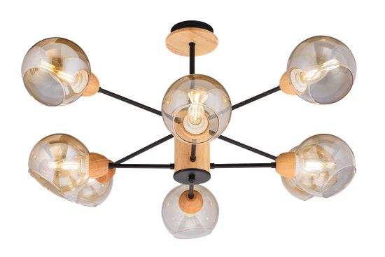4642/8 BK+WOOD (1) Люстра (RL)