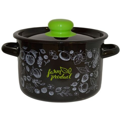 Кастрюля сталь, эмал, 2.9 л, с крыш, крышка сталь, Appetite, Berry, 1с16с/1, индукц