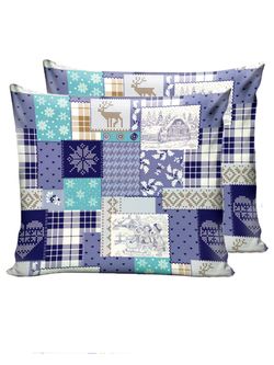 Наволочка комплект 2шт Сказка "Зимний пейзаж" 70х70 см, перкаль