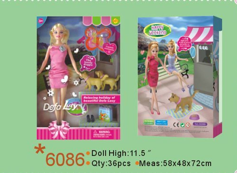 Купить Кукла Defa в наборе с собаками и аксессуарами.
