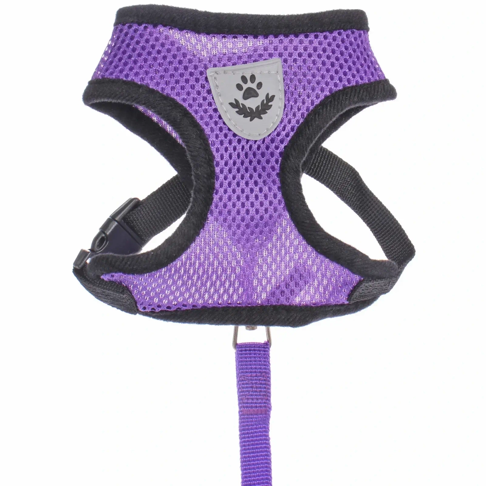 Шлейка с поводком 118см «Sweet puppy» размер S, цвет фиолетовый