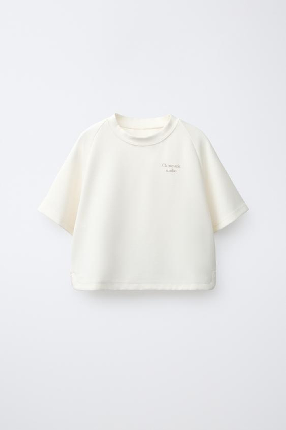 ZARA ФУТБОЛКА С КОНТРАСТНОЙ РЕЛЬЕФНОЙ НАДПИСЬЮ, ЭКРЮ