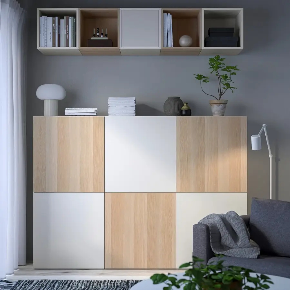 Комбинация для хранения - IKEA BESTÅ/BESTA, 180x42x129 см, белый, Беста/Бесто ИКЕА