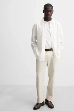 ZARA БРЮКИ REGULAR FIT СО СКЛАДКАМИ, КАМЕННО-СЕРЫЙ