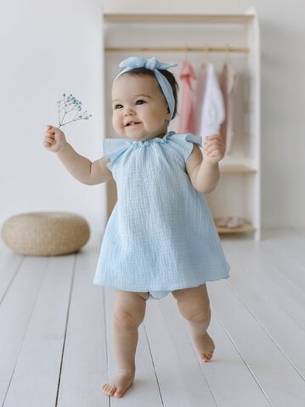 Сарафан муслиновый с блумерами "Небо" 0+