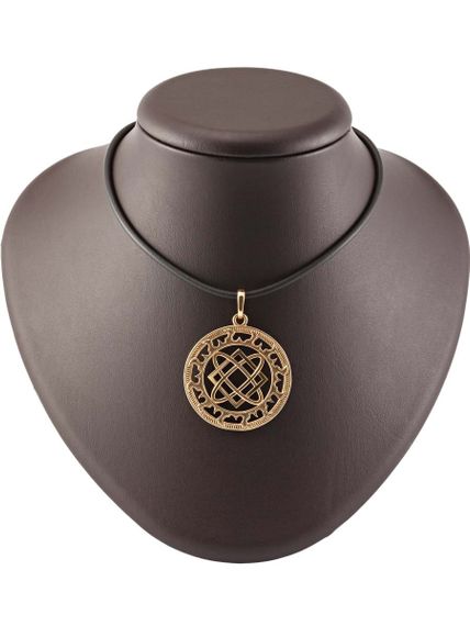 Подвеска «Звезда Лады» из серебра с позолотой, на постаменте