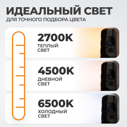 WDK-CL500 Лампа колориста с тремя режимами световой температуры, 500 Лм, 4000 мАч
