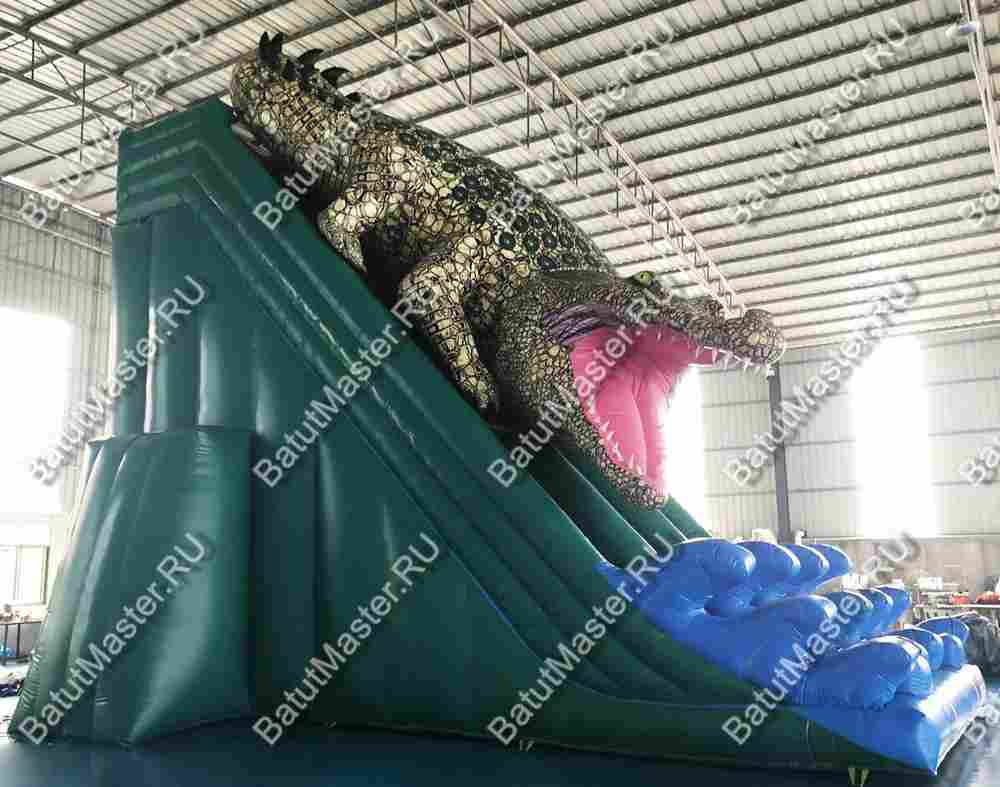 Надувная горка "Крокодил" 10*8*10 м
