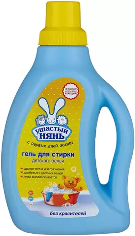 Гель для стирки Ушастый Нянь для детского белья, 0.75 л, бутылка