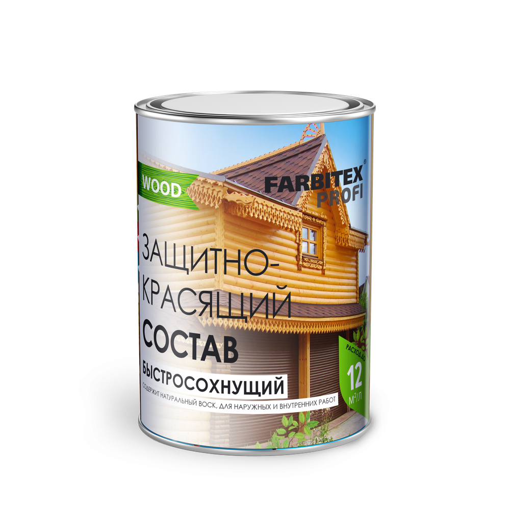 FARBITEX ПРОФИ Состав защитно-красящий для древесины быстросохнущий Дуб 2,7л GOOD FOR WOOD