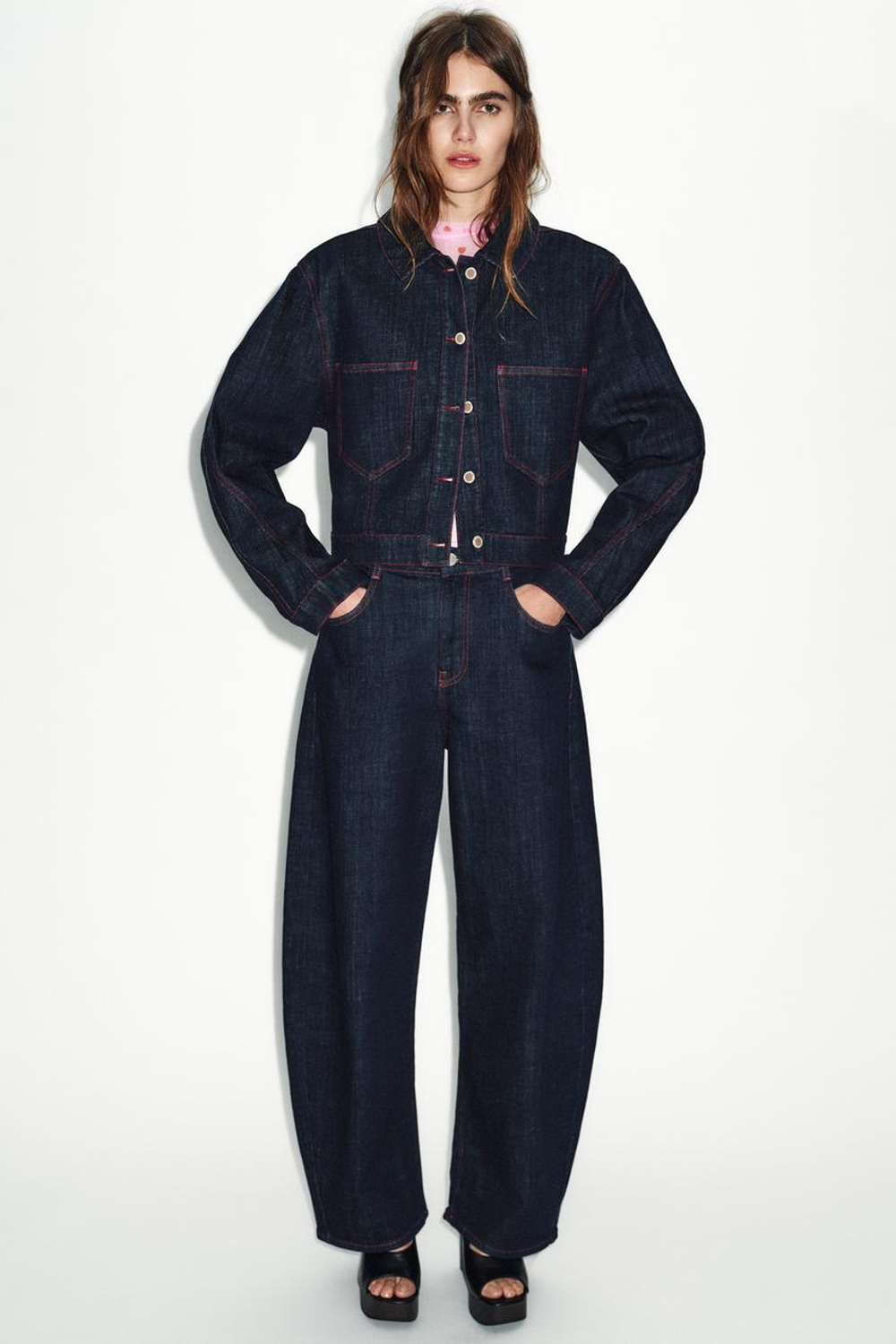 ZARA КУРТКА Z1975 С ПОГОНАМИ, СИНИЙ