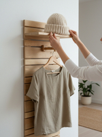 Вешалка настенная 40х18х104, для одежды, панель навесная в прихожую, Джосси, массив сосны, Dipriz