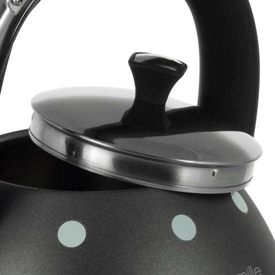 Чайник 2,5 л. из нержавеющей стали со свистком Kamille KM-1099 с рисунком "горошек"