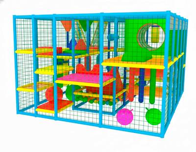 Детский уличный игровой лабиринт с крышей «Теремок» 6,15×3,69×3,3 м