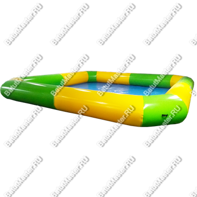 Квадратный надувной бассейн "Зебра", желто-зеленый 6*6*0.65 м