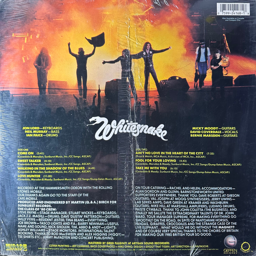 Whitesnake ‎– Live... In The Heart Of The City (США)