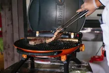 Портативный газовый гриль O-grill 500MT bicolor black-orange + адаптер А, 1 горелка