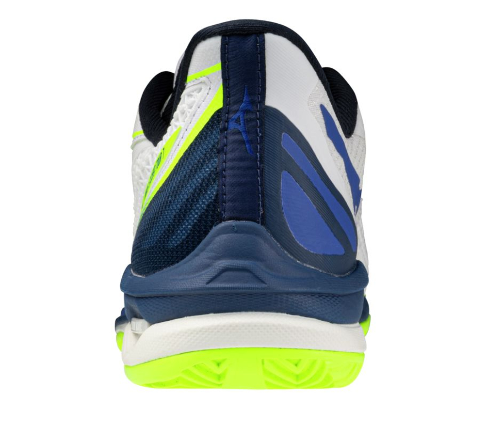 Мужские кроссовки теннисные Mizuno Wave Exceed Tour 7 CC - white/dazzling blue/light yellow