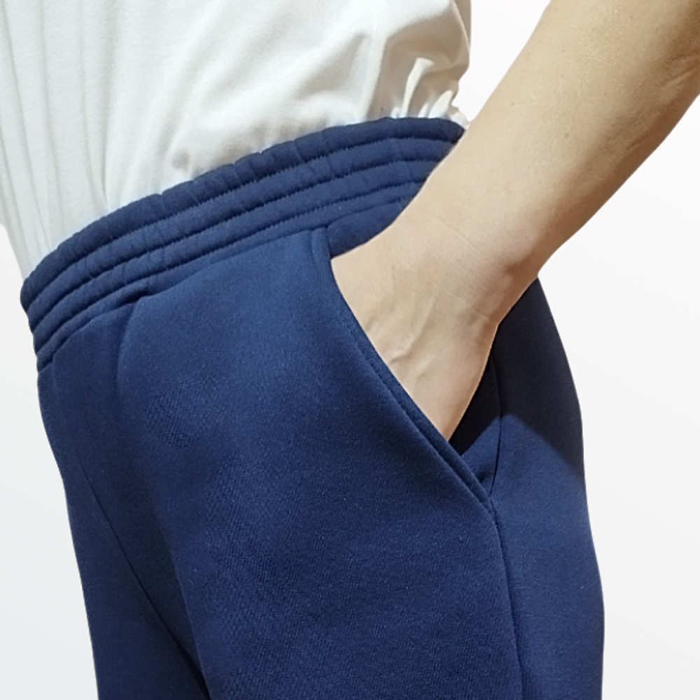 2134 Брюки женские прямые футер 3-х нитка начес чернильно-синий (56)