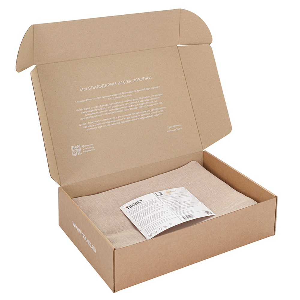 Скатерть из стираного льна бежевого цвета из коллекции essential, 170х170 см