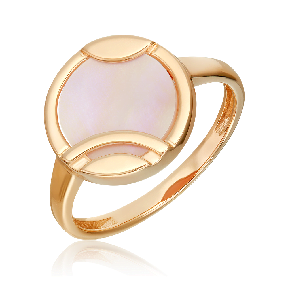 Кольцо из красного золота с перламутром