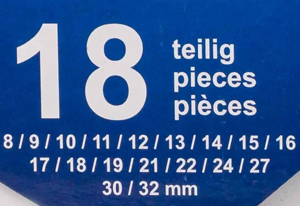 Ключи комбинированные, набор 18пр. (8-19, 21, 22, 24, 27, 30, 32мм) Scheppach Sch-5181P