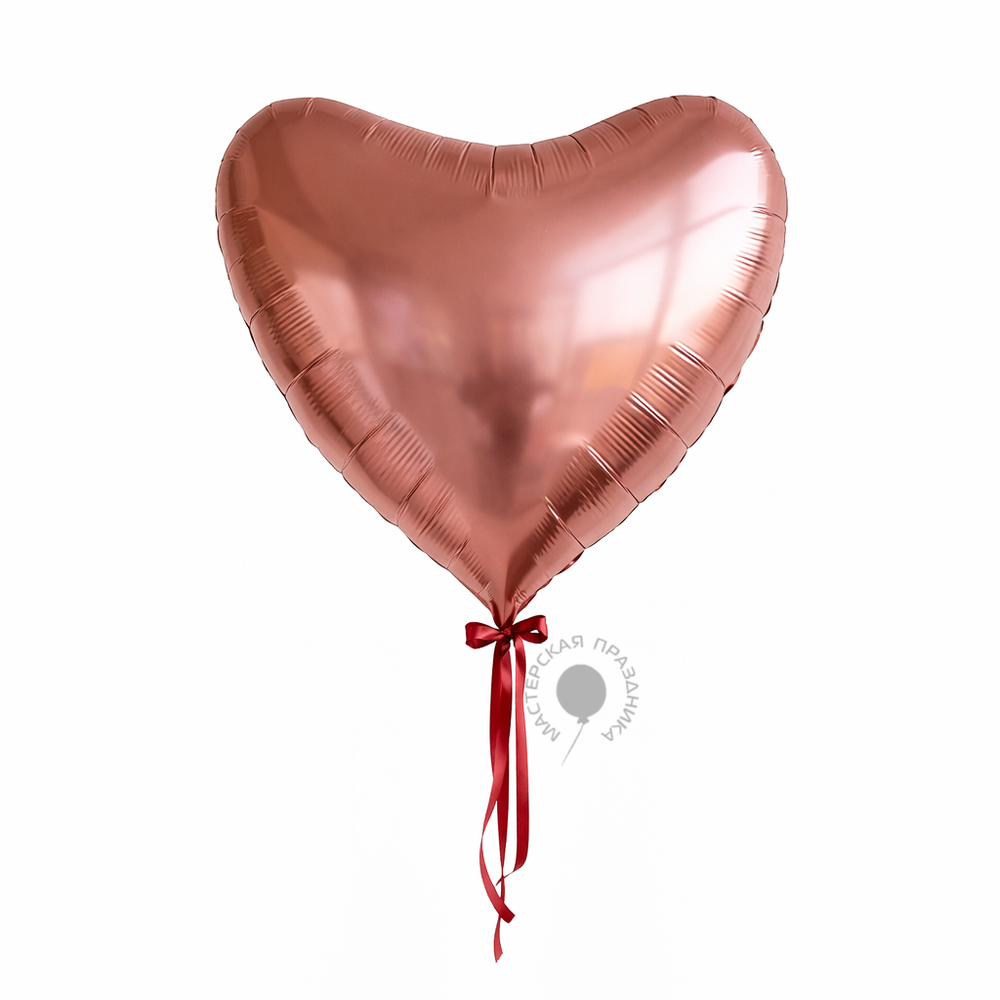 G Шар 36" / 91 см сердце Металлик розовое золото (БГ-150) 