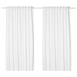 IKEA TIBAST  (ИКЕА ТИБАСТ)  -  Штора, 2 шт, на ленте/белая, 145x300 см