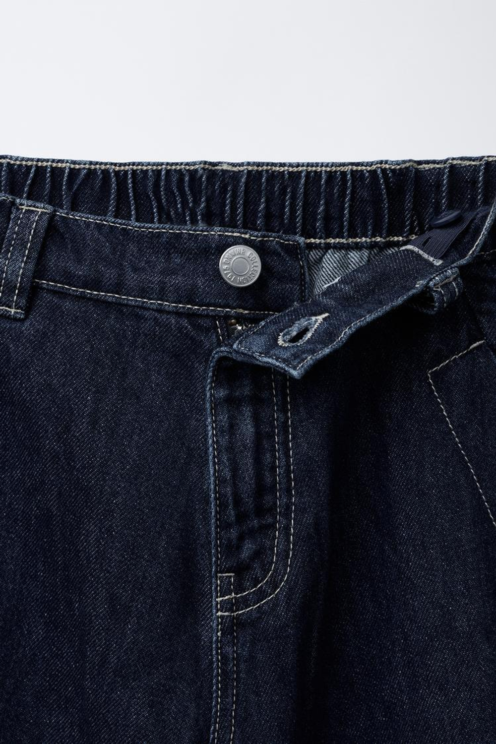 ZARA ДЖИНСЫ ШИРОКОГО КРОЯ, СИНИЙ