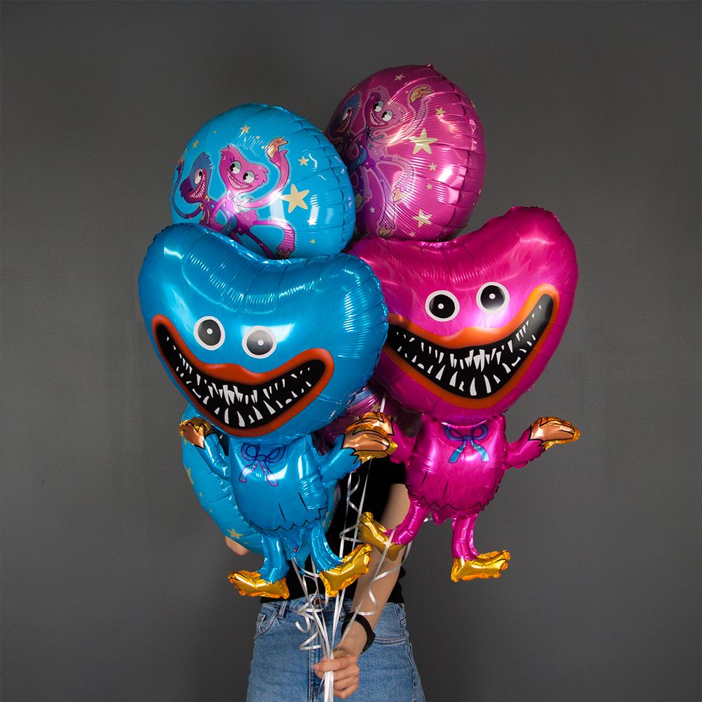 Шар (24''/61 см) Фигура, Зубастики, Зубабасси, Синий, 1 шт.
