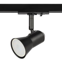 Трековый светильник однофазный ЭРА TR37-GU10 BK под лампу GU10 черный | Однофазные светильники под лампу