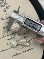 Пуговицы серебристые с квадратными деталями перламутровая белая эмаль с жемчугом