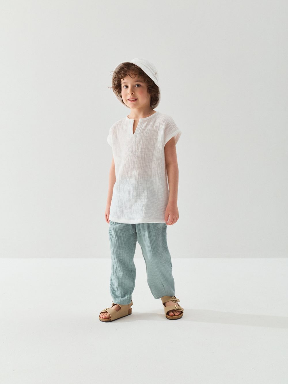 Рубашка муслиновая без рукавов "Молоко"