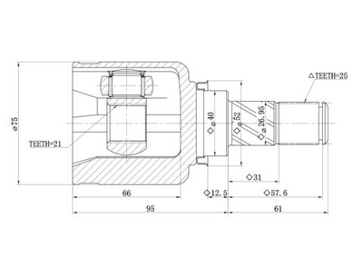 ШРУС внутренний для ВАЗ 2190 Lada Granta (10-) AT (компл.) GIK04018 GANZ GIK04018