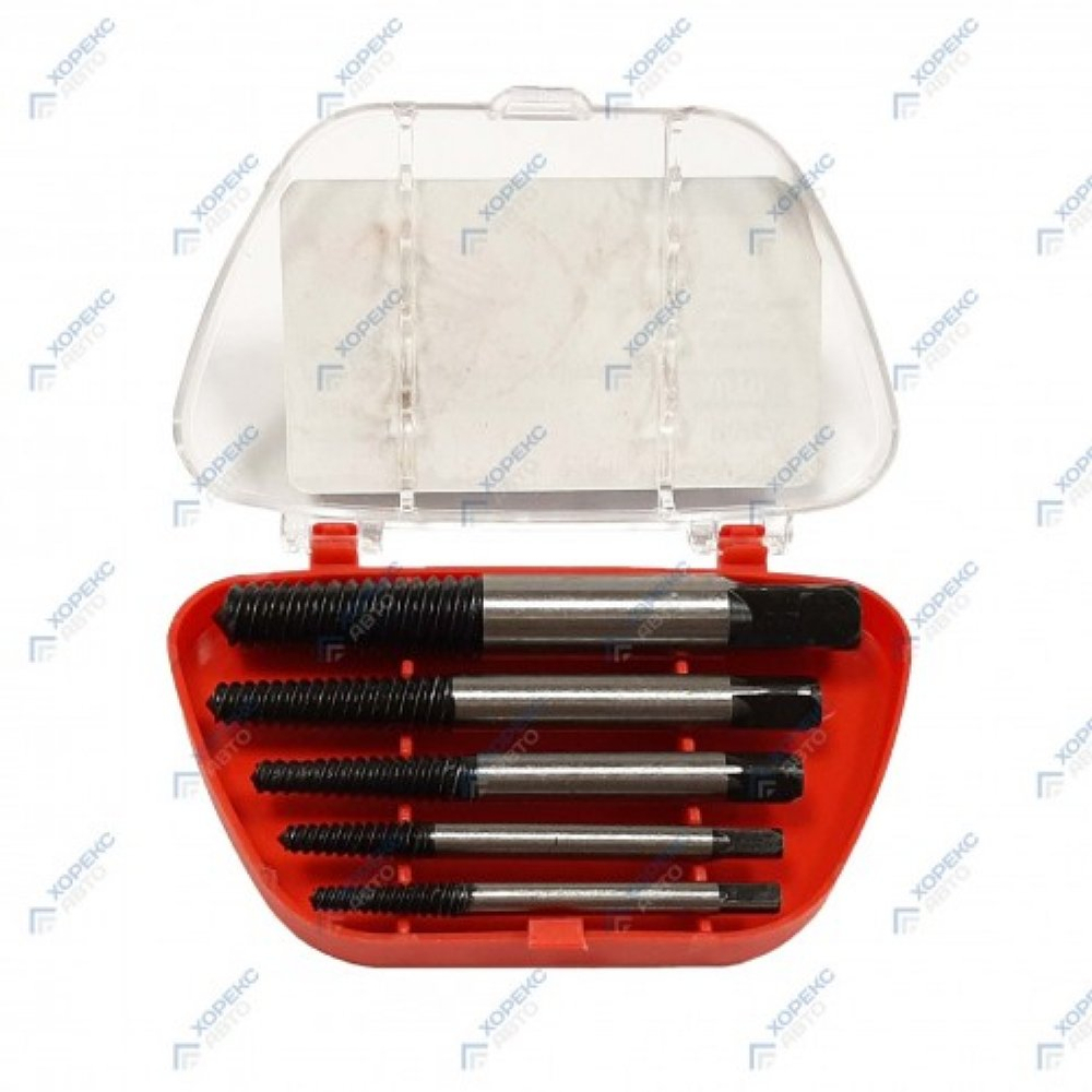 Набор экстракторов для поврежденных болтов 5 предметов (3-19мм), арт. № HZ 24.1.061S, horex