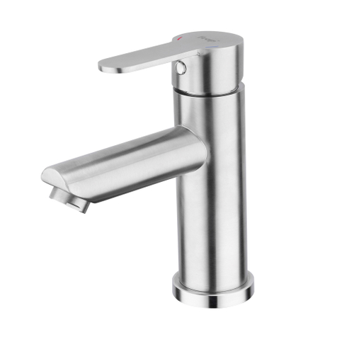 Смеситель для раковины 35к F10801 FRAP (литой, п/гайку, САТИН, нерж.сталь)