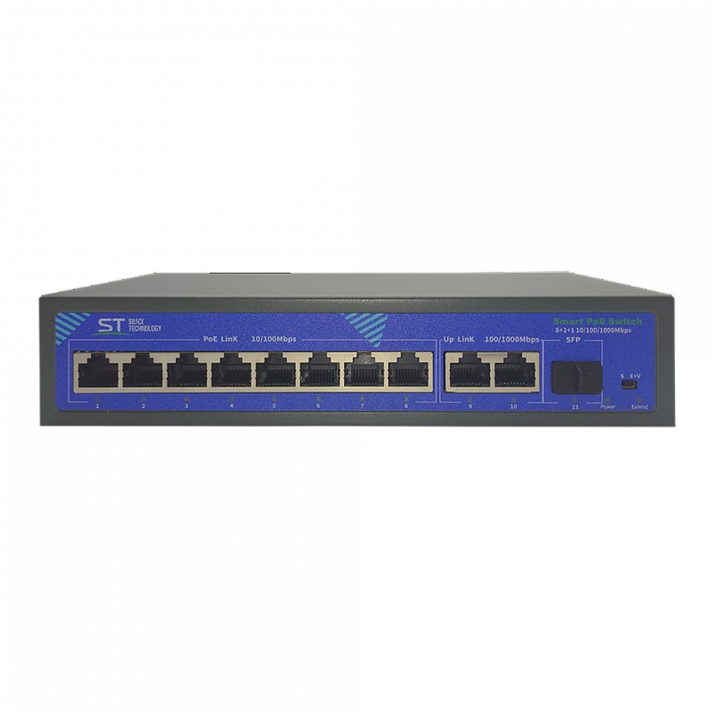 Коммутатор на 8 PoE портов ST-S87POE(2G/1S/120W/A)PRO (Транспортный сертификат ПП 969)