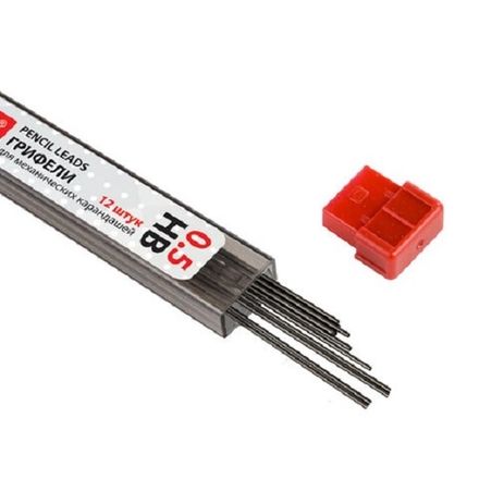 Грифели для механических карандашей, Brauberg Hi-Polymer, 0.5мм, HB, 12шт упак.