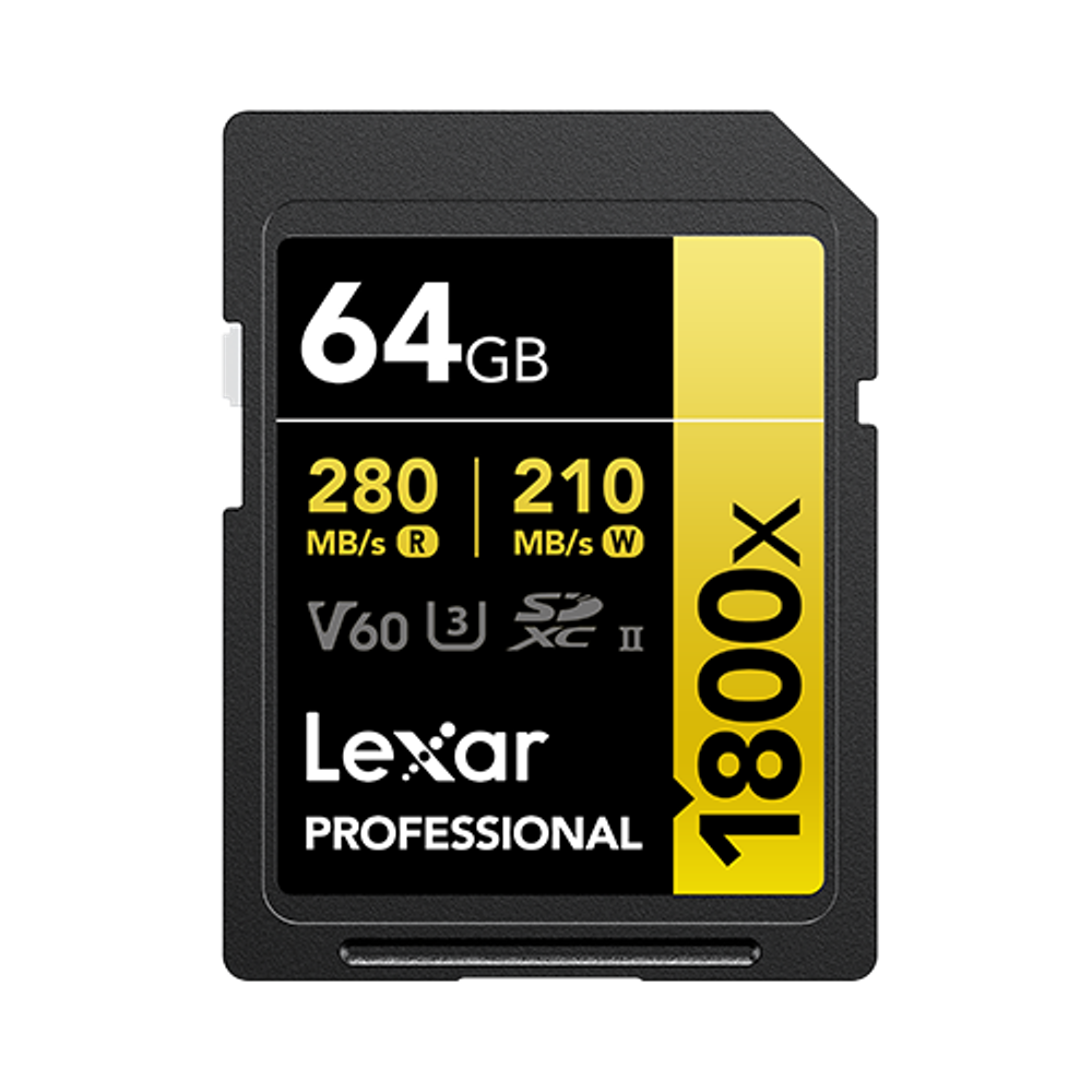 Карта памяти Lexar SDXC 64GB Professional 1800x UHS-II 270/180Mb/s, U3 V60