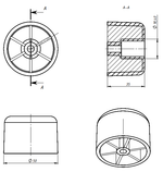 ОПОРА МЕБЕЛЬНАЯ МЕТАЛЛИСТ №4 ПЛАСТМАССА