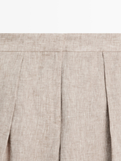 Massimo Dutti Брюки костюмные с пряжкой, бежевый