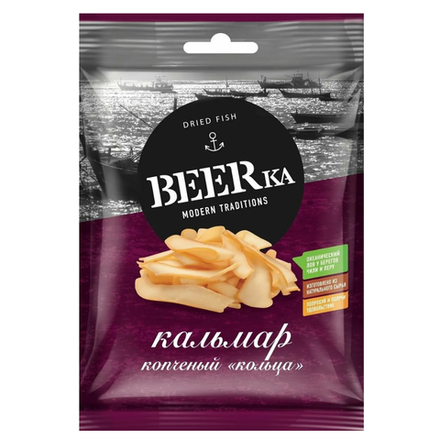 Beerka кальмар копченый кольца 70 гр