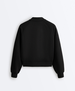 Oysho Куртка-бомбер в полоску, черный