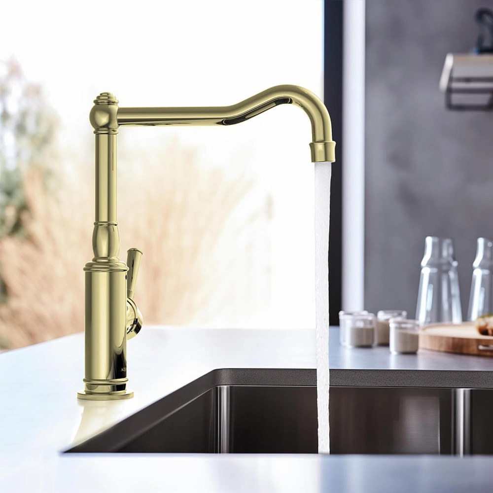 Смеситель для кухни Aquatek Классик AQ1580PG Полированное золото